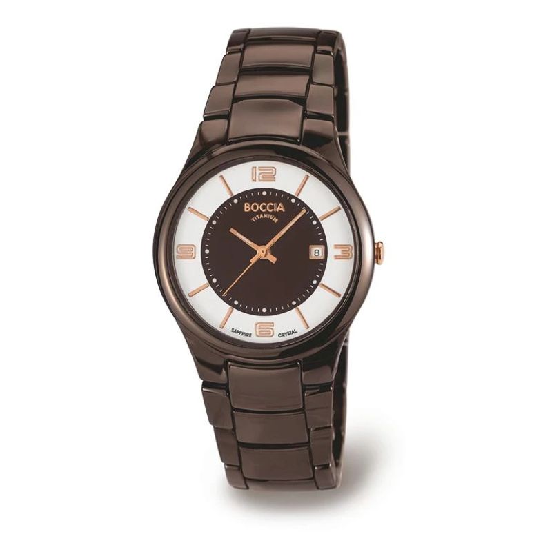 BOCCIA Reddish-Brown Ceramic Titanium Watch - 3196-06 - Click Image to Close